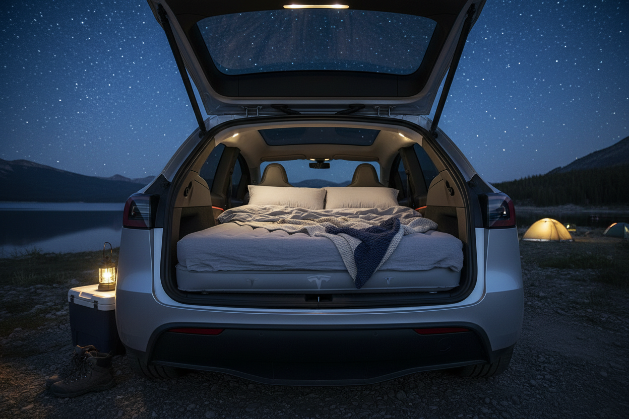 Komfortabel Overnatning i Din Tesla Model Y med en Luftmadras
